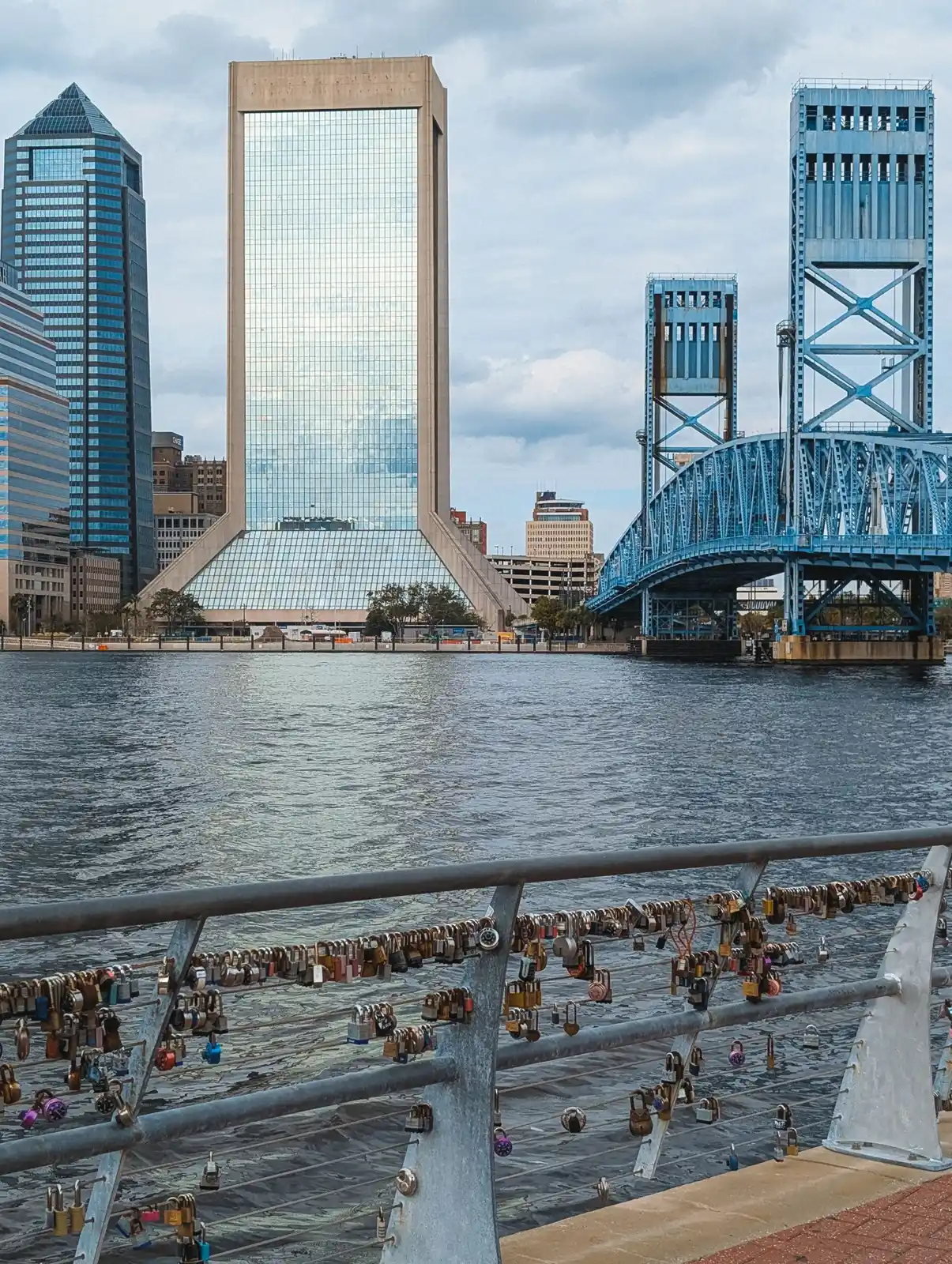 Jacksonville skyline and blue Main Street Bridge